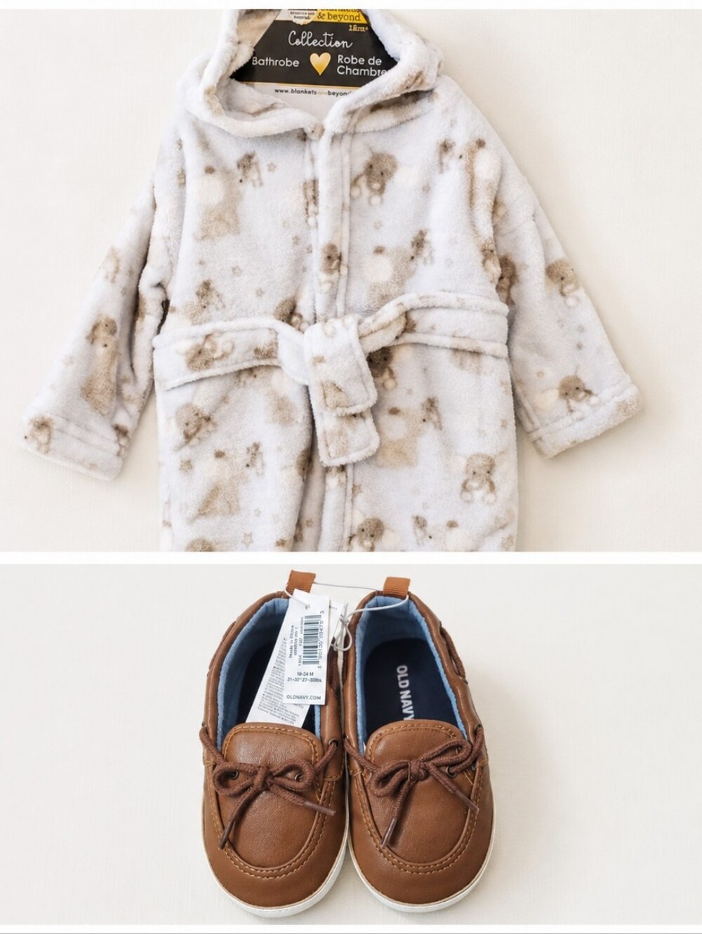 Baby Bundle Plush Bathrobe & Loafer Slippers